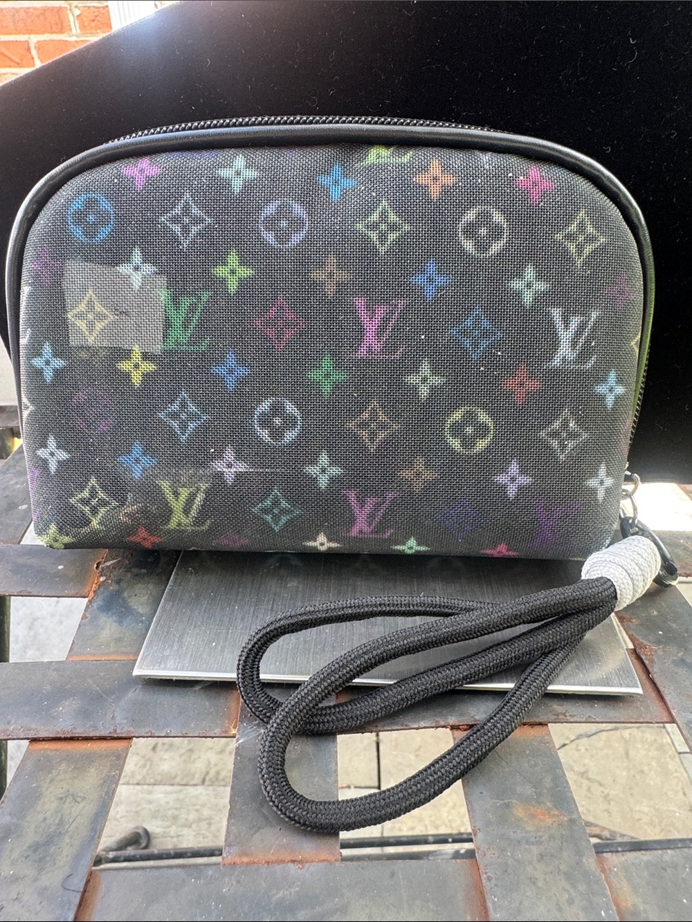 Pouch  Black Multicolor Monogram Wristlet Pouch